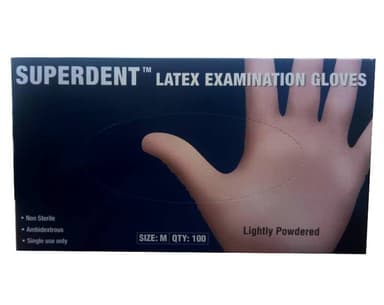 SUPERDENT LATEX GLOVES X 100 PCS
