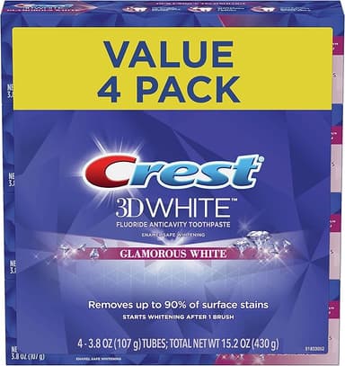CREST 3D WHITE LUXE GLAMOROUS WHITE MINT TOOTPASTE 116G( 4 PACK)