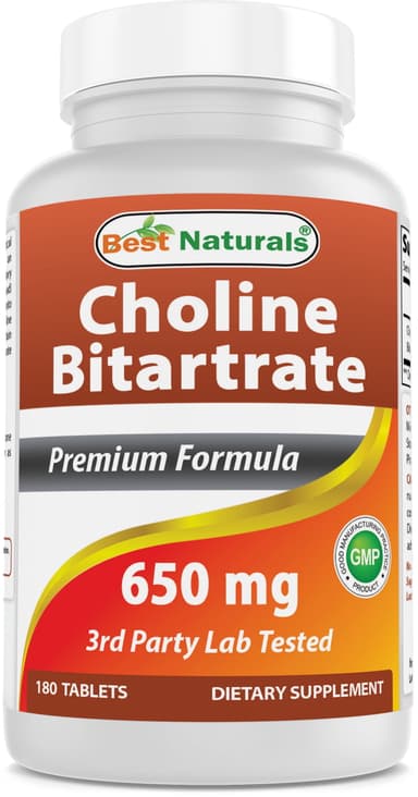 BEST NATURALS CHOLINE 650MG X 180 TABS