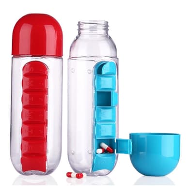PILL AND VITAMIN ORGANIZER WATER BOTTLE