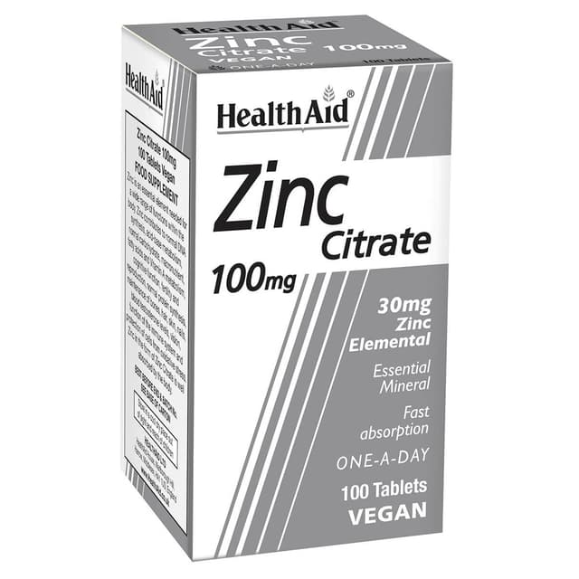 HEALTH AID ZINC CITRATE 100MG