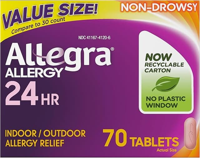 ALLEGRA ALLERGY RELIEF NON-DROWSY 24HR X 70 TABS