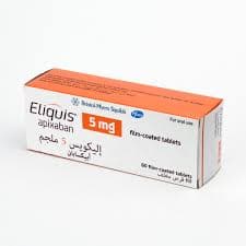 Eliquis apixaban 5mg 60 film coated tablets pack