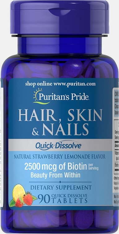 PURITAN'S PRIDE HAIR SKIN AND NAIL FORMULA X 90 TABS