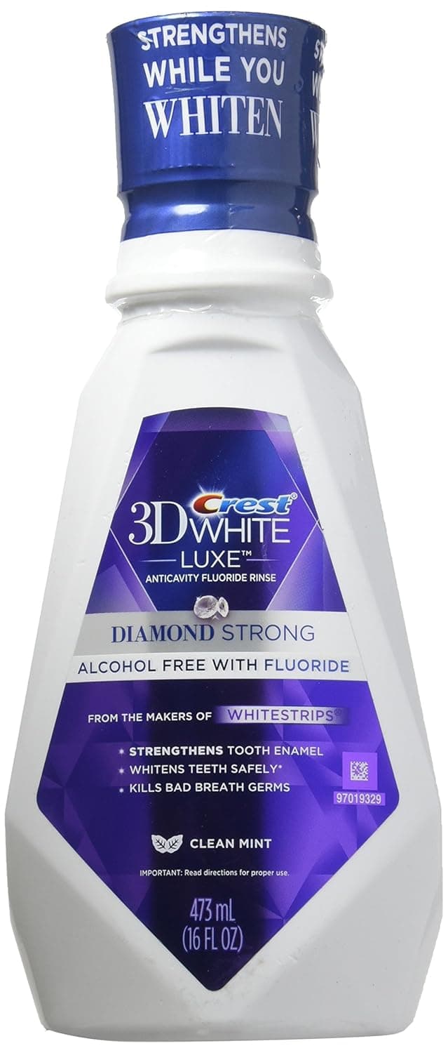 CREST 3D WHITE LUXE DIAMOND STRONG FLUORIDE MOUTHWASH 473ML