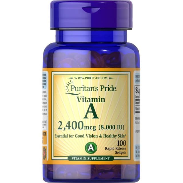 PURITANS PRIDE VITAMIN A 2400MCG(8000IU) X 100 SOFTGELS
