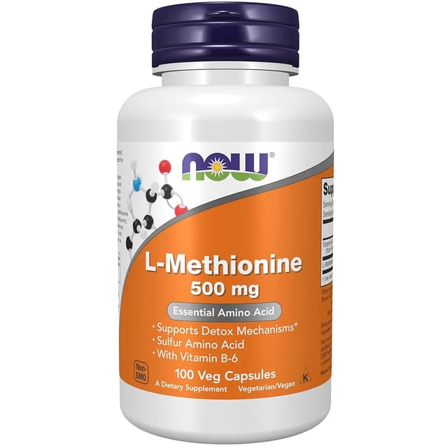 Now L-Methionine 500mg 100 veg capsules