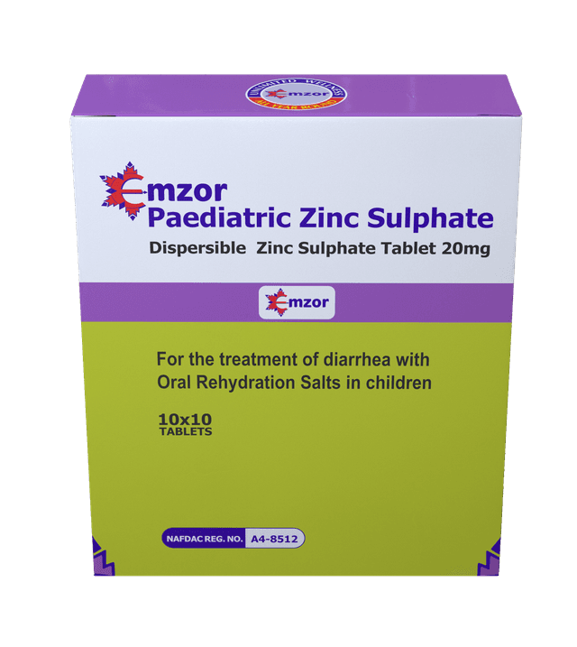 EMZOR PAEDIATRIC ZINC SULPHATE 20MG X 100 TABS