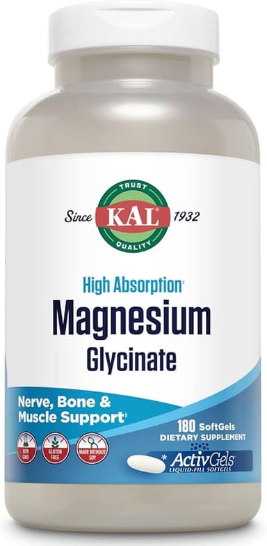 KAL MAGNESIUM GLYCINATE ACTIVE GELS 315MG X 180 TABS
