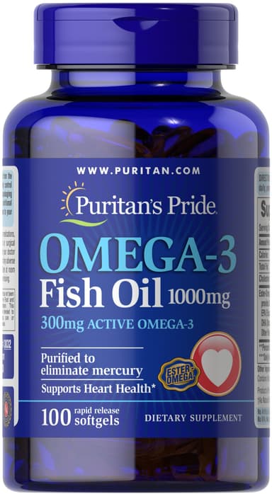 PURITAN'S PRIDE OMEGA-3 FISH OIL 1000MG X 100 TABS