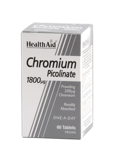 HEALTH AID CHROMIUM PICOLINATE 1800UG X60 TABS