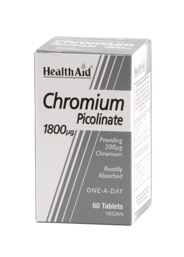 HEALTH AID CHROMIUM PICOLINATE 1800UG X60 TABS