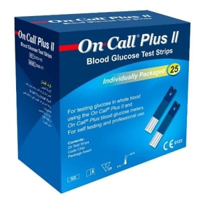 ON-CALL STRIP PLUS II BLOOD GLUCOSE TEST STRIPS