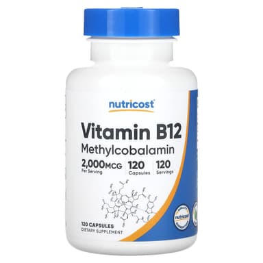 Nutricost vitamin B12 Methylcobolamin 2000mcg 120 capsules