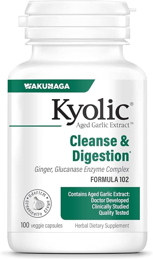 KYOLIC CANDIDA CLEANSE & DIGESTION 102 GINGER & GLUCANASE ENZYME X 100 VEG CAPS