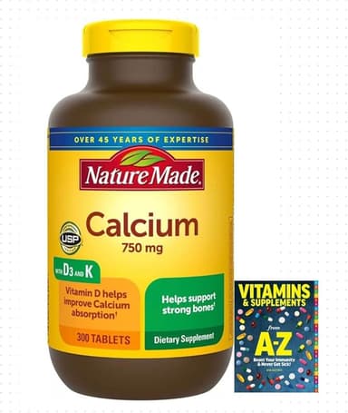 NATURE MADE VITAMIN D3 & K + CALCIUM 750MG X 300 TABS