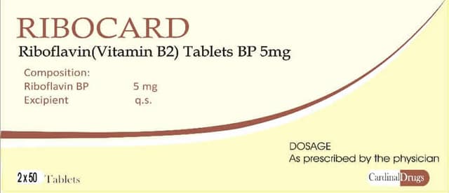 RIBOCARD VITAMIN B2 TAB 5MG BY SACHET