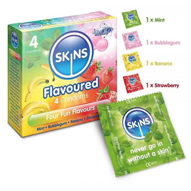SKINS FLAVOURED CONDOMS X 4