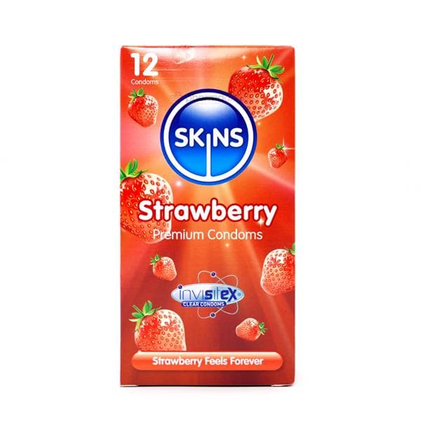 SKINS CONDOMS *12 STRAWBERRY