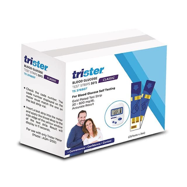 TRISTER BLOOD GLUCOSE T. STRIPS 50'S