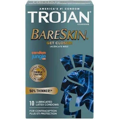 TROJAN BARESKIN X 10 LUBRICATED LATEX CONDOMS