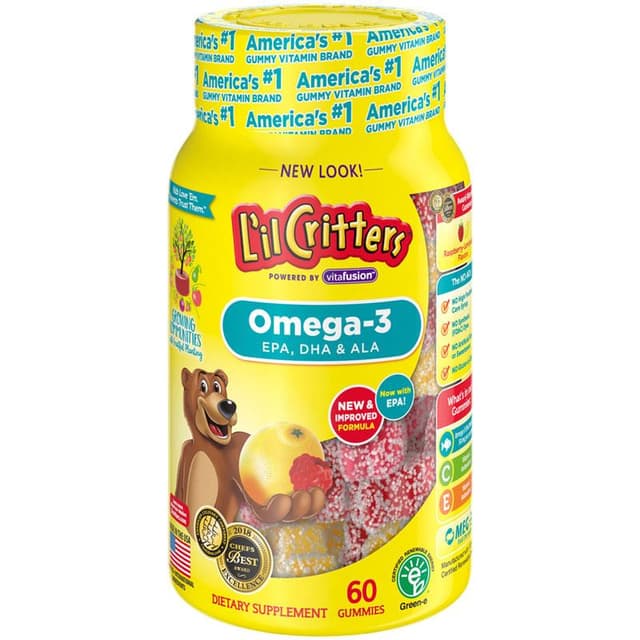 L'IL CRITTERS OMEGA-3 DHA CHEWABLE 60 GUMMIES