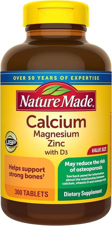 NATURE MADE CALCIUM MAGNESIUM ZINC + VITAMIN D3 X 300 TABS