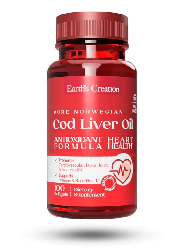 EARTH'S CREATION COD LIVER OIL X 100 SOFTGELS