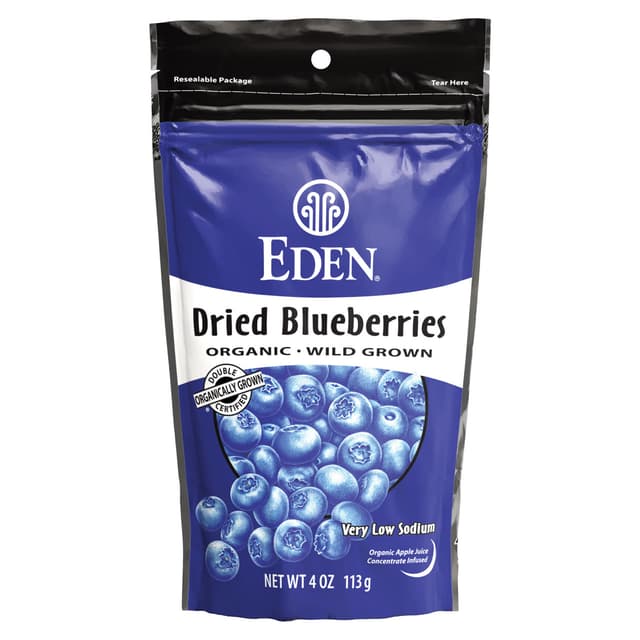 EDEN ORGANIC WILD DRIED BLUEBERRIES 113G