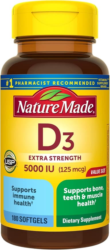 NATURE MADE VITAMIN D3 5000IU X 180 SOFTGELS
