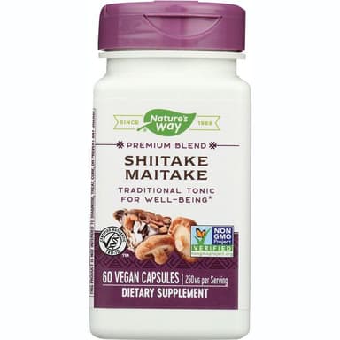 NATURE'S WAY SHIITAKE MAITAKE 250MG X 60 VEG CAPS
