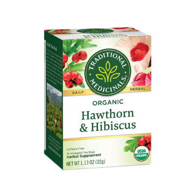 TRADITIONAL MEDICINALS ORGANIC HAWTHORN WITH HIBISCUS-16 TEA BAGS