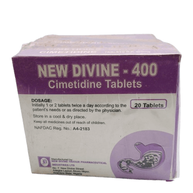 NEW DIVINE CIMETIDINE 400MG X 20 TABS