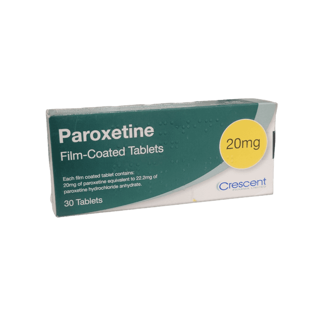 Crescent paroxetine 20mg 30 tablets pack