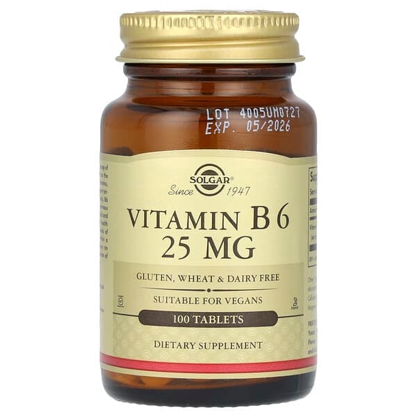 SOLGAR VITAMIN B6 25MG X 100 TABS