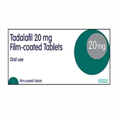 Teva tadalafil 20mg 8 film coated tablets pack