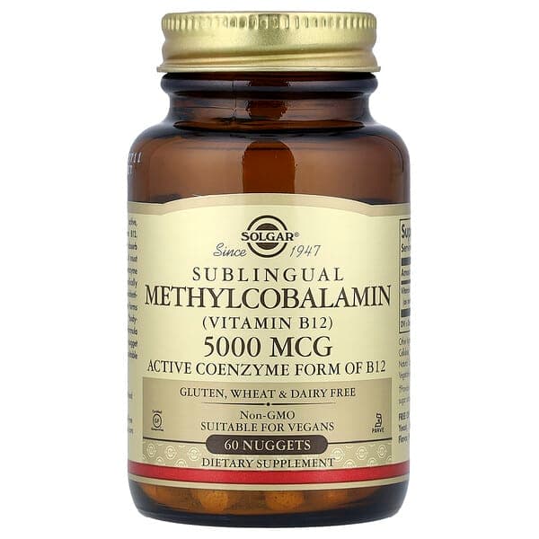 SOLGAR SUBLINGUAL METHYLCOBOLAMIN(VITAMIN B12) 5000MCG X 60 TABS