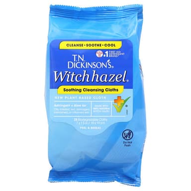 T.N DICKINSON'S WITCH HAZEL SOOTHING CLEANSING CLOTHS X 25 PIECES