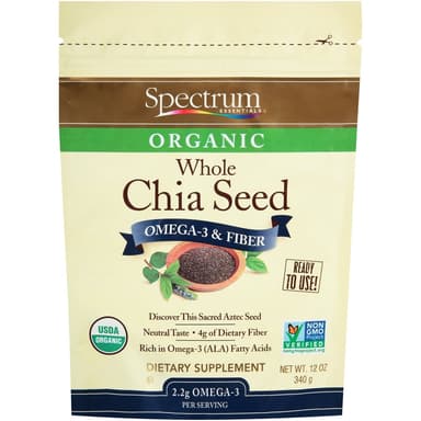 SPECTRUM ORGANIC WHOLE CHIA SEED OMEGA-3 340G