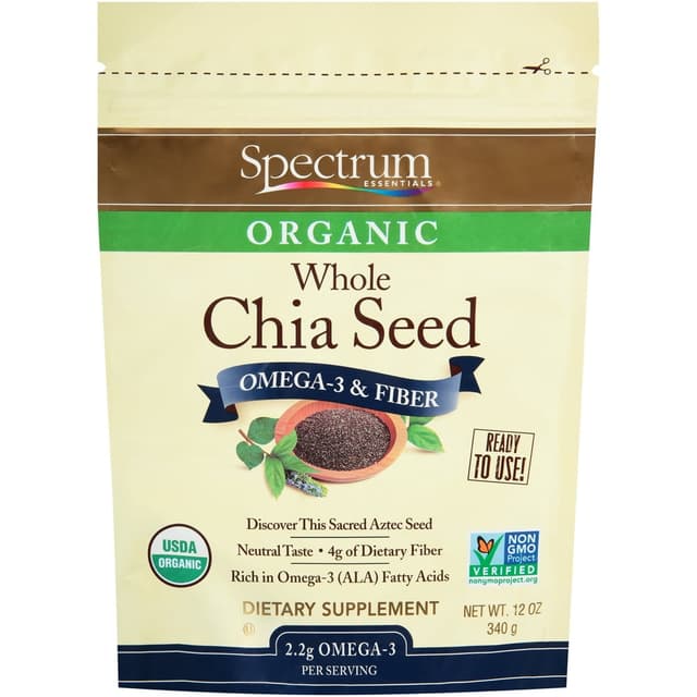SPECTRUM ORGANIC WHOLE CHIA SEED OMEGA-3 340G