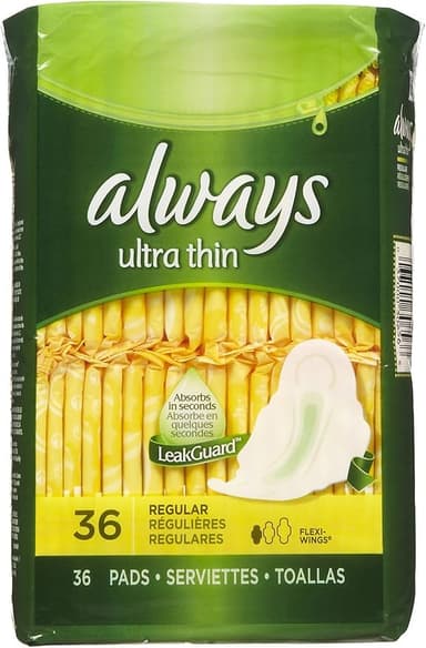ALWAYS ULTRA THIN REGULAR WITH WINGS PADS X 36 PCS