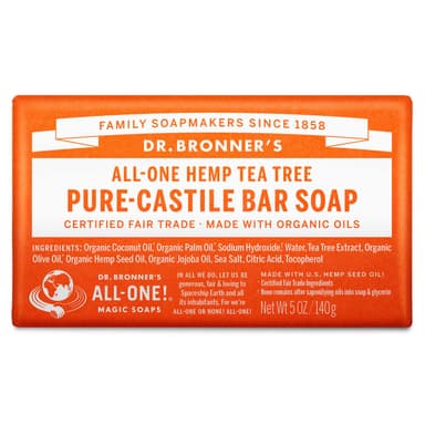 DR. BORNNER'S HEMP TEA TREE BAR SOAP 140G