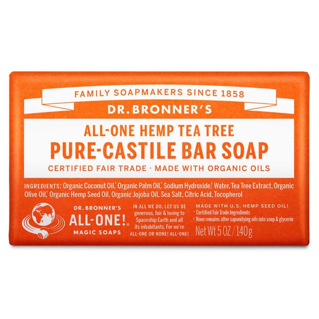 DR. BORNNER'S HEMP TEA TREE BAR SOAP 140G