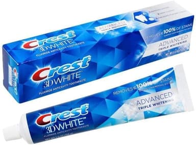 CREST 3D WHITE ADVANCED TRIPLE WHITENING TOOTHPASTE 5.6 OZ