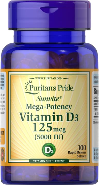 Puritan's pride Vitamin D3 125mcg 5000IU 100 softgels