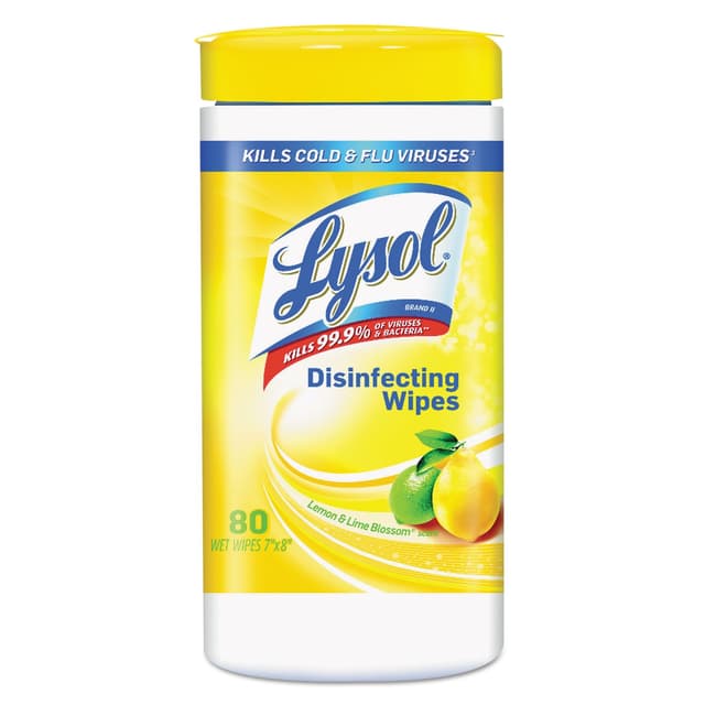 LYSOL DISINFECTING LEMON AND LIME BLOSSOM WIPES X 80 PCS