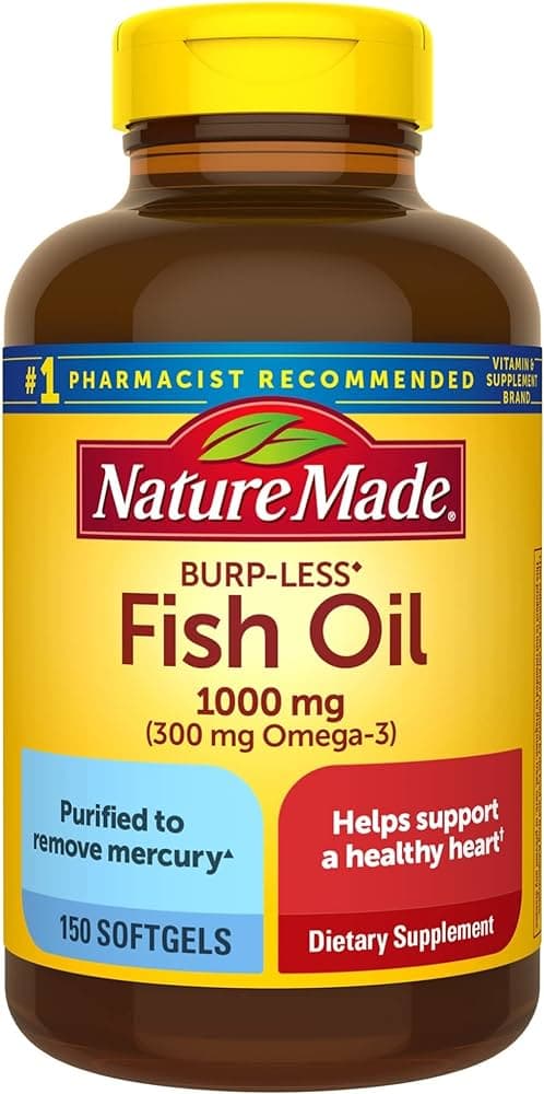 NATURE MADE BURP-LESS FISH OIL 1000MG X 150 SOFTGELS