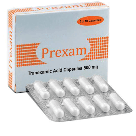 Prexam tranexamic acid 500mg capsules