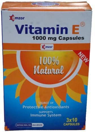 EMZOR VITAMIN E 1000MG X30(pack)