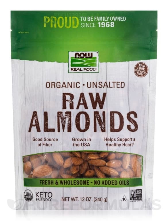 NOW REAL FOOD ORGANIC ALMONDS -340G